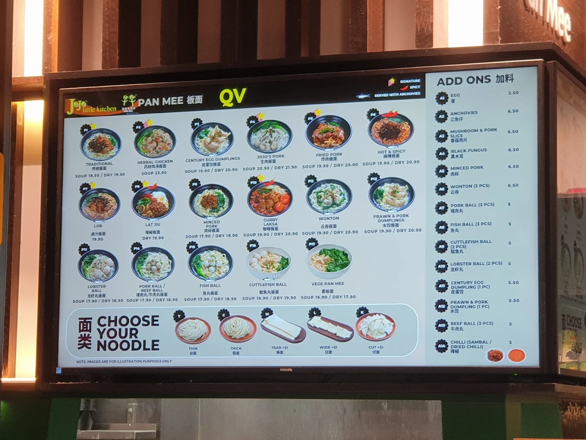 Menu, Jojo Little Kitchen QV