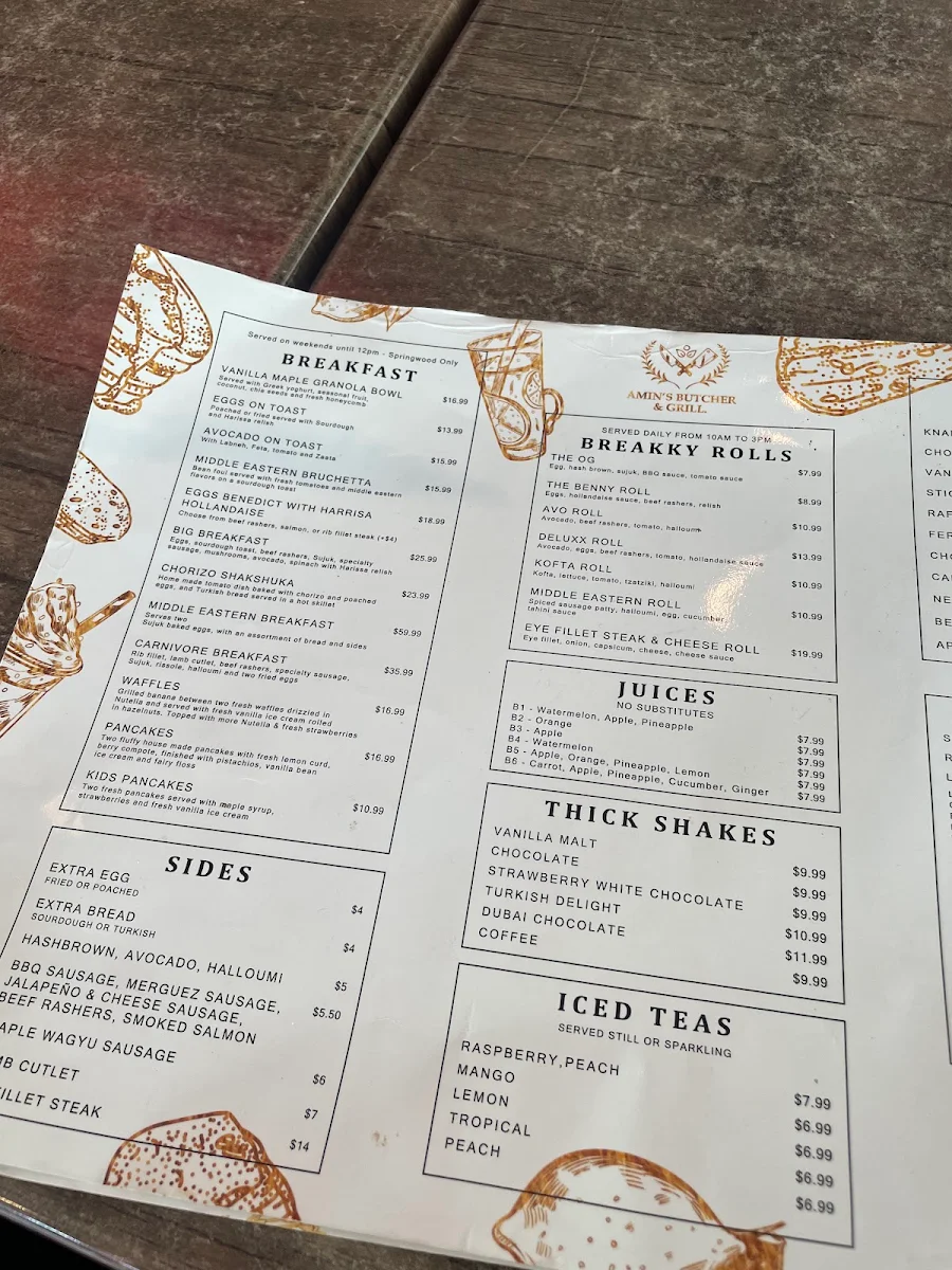 Menu, Amin’s Halal Butcher and Grill