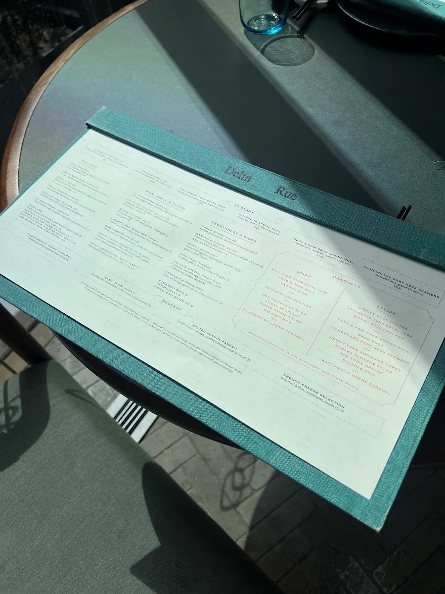 Menu, Delta Rue