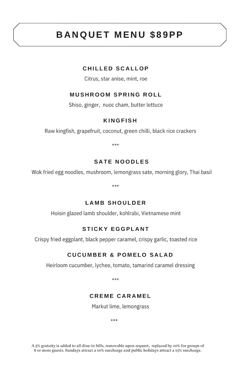 Menu, Delta Rue