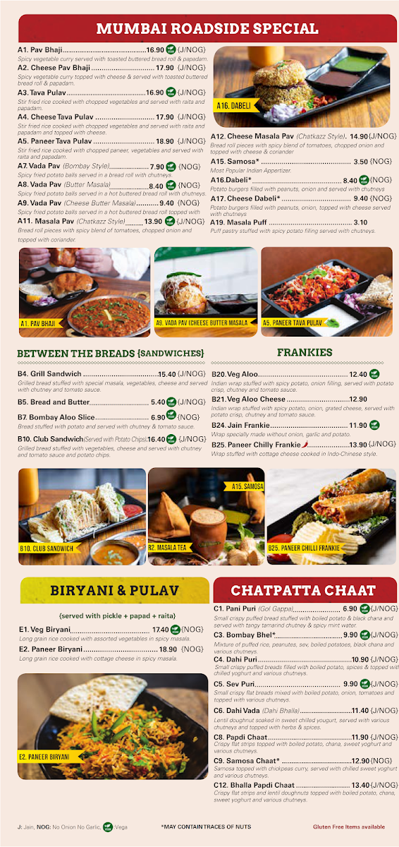 Menu, Chatkazz Wentworthville