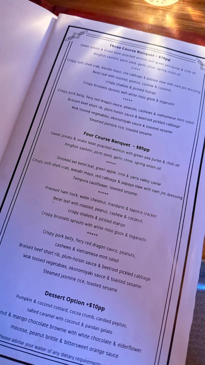 Menu, Seamstress Restaurant and Bar