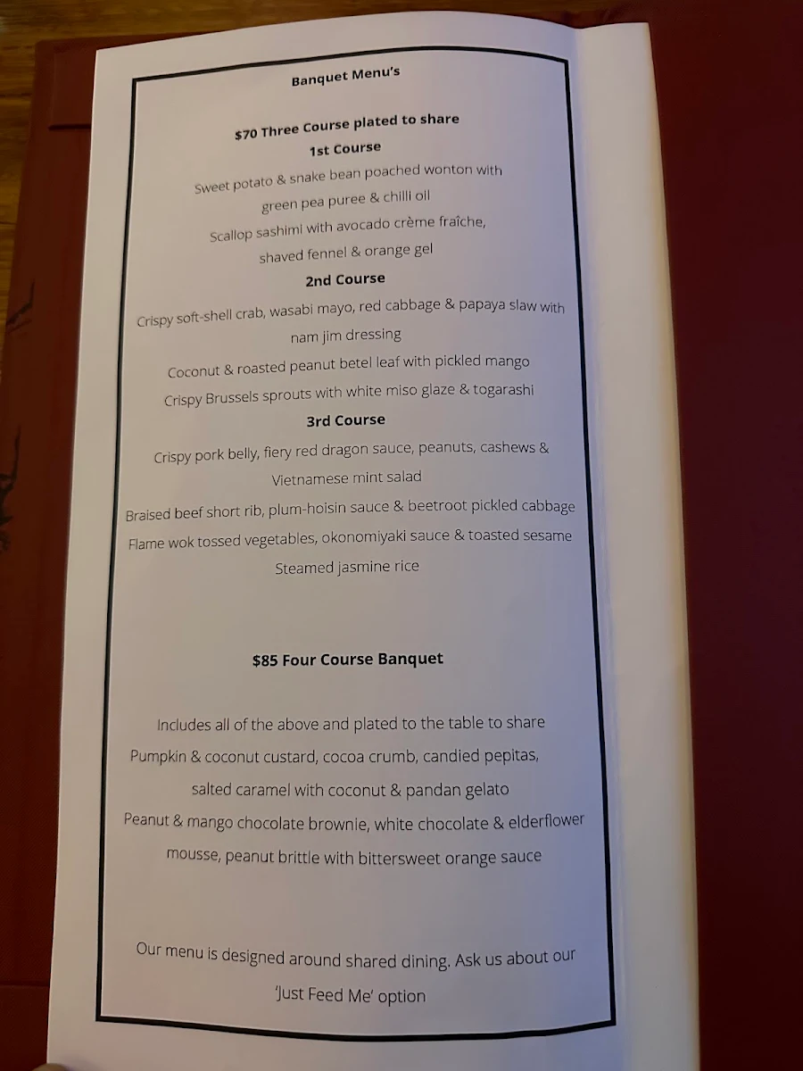 Menu, Seamstress Restaurant and Bar