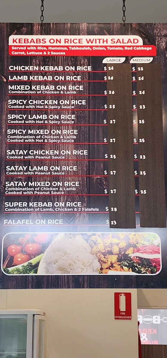 Menu, Bob's Kebabs & Burgers