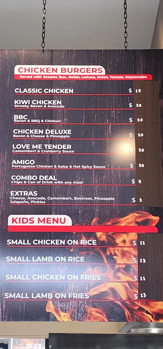 Menu, Bob's Kebabs & Burgers