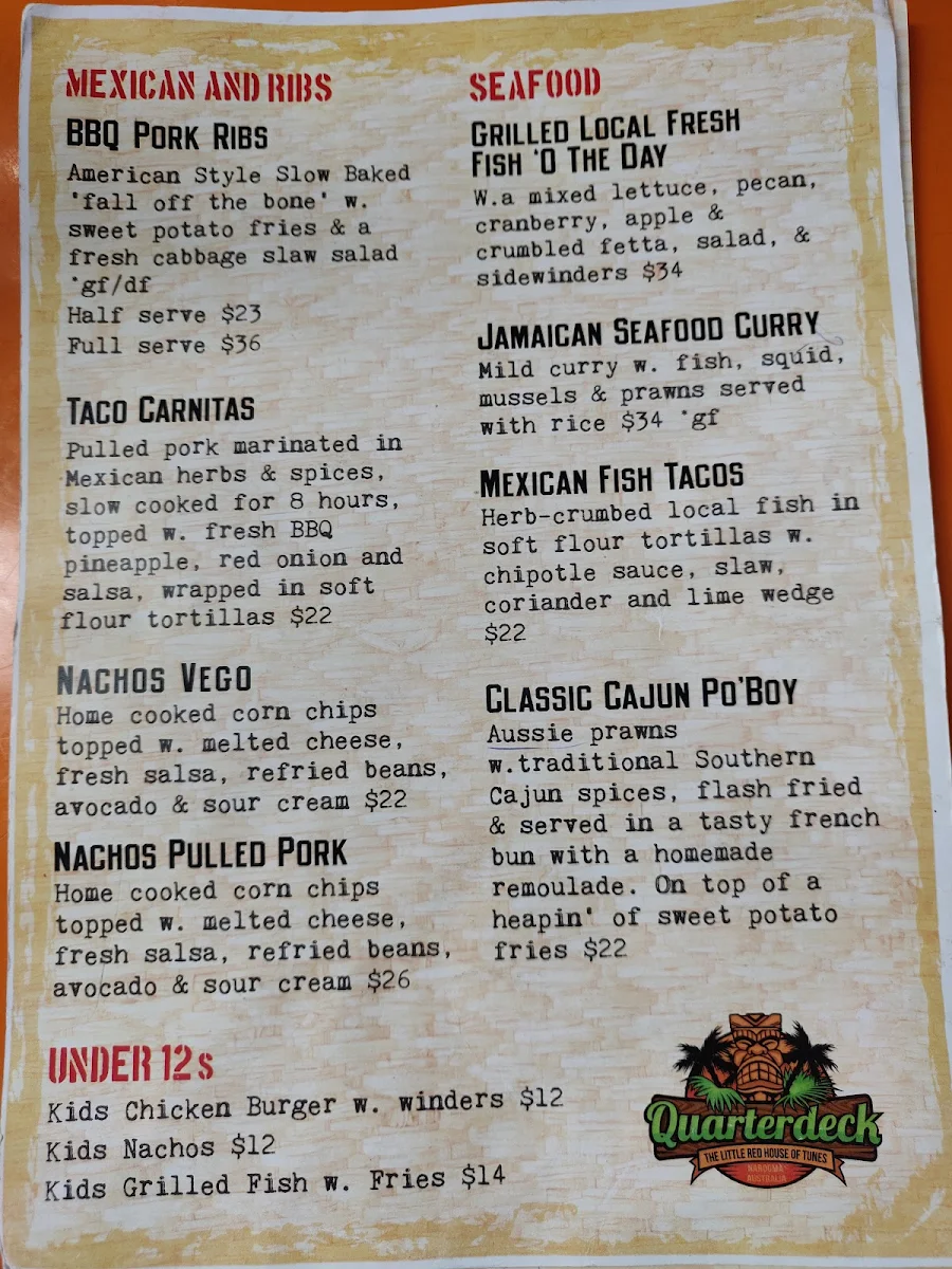 Menu, Quarterdeck