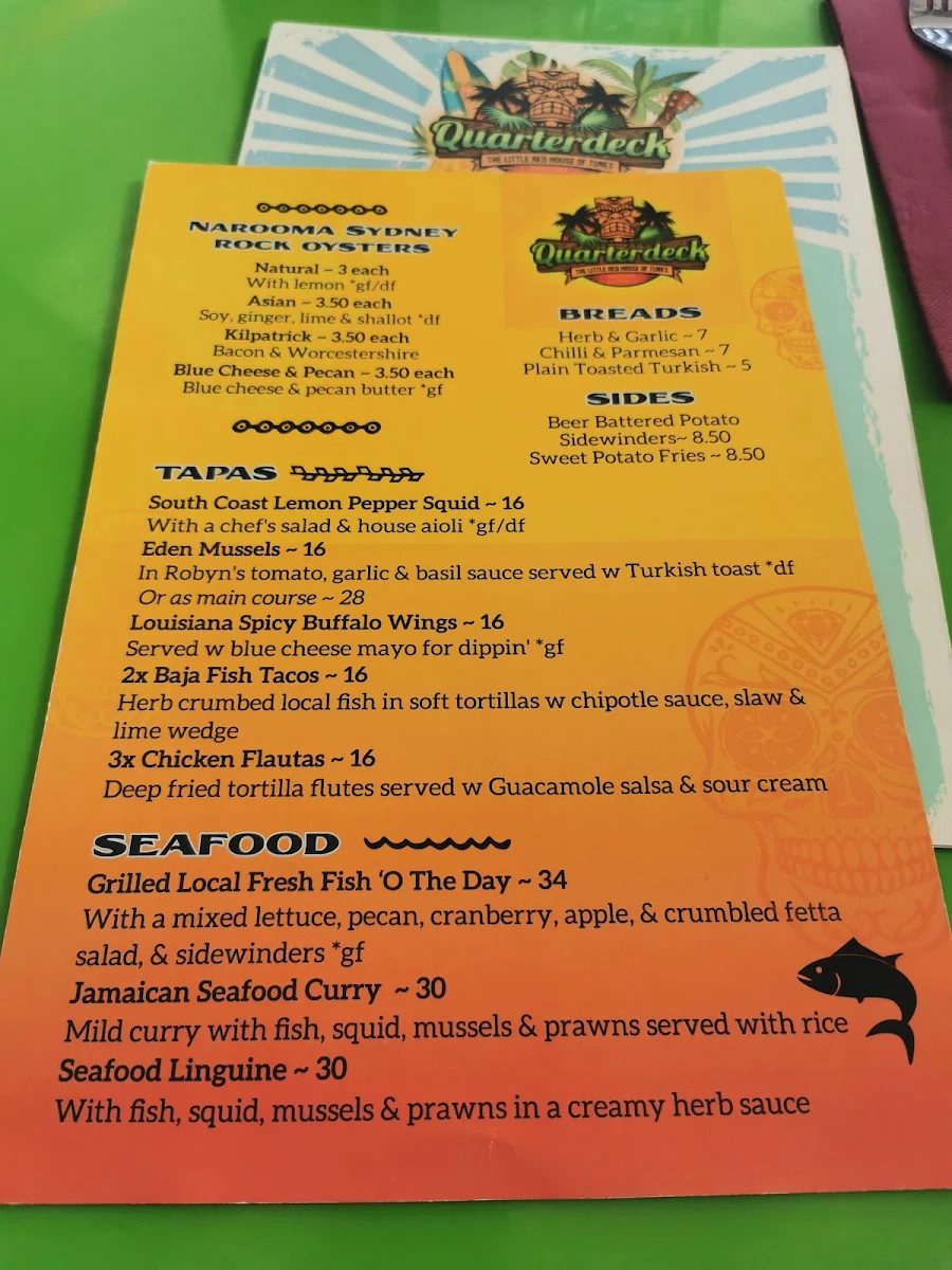 Menu, Quarterdeck