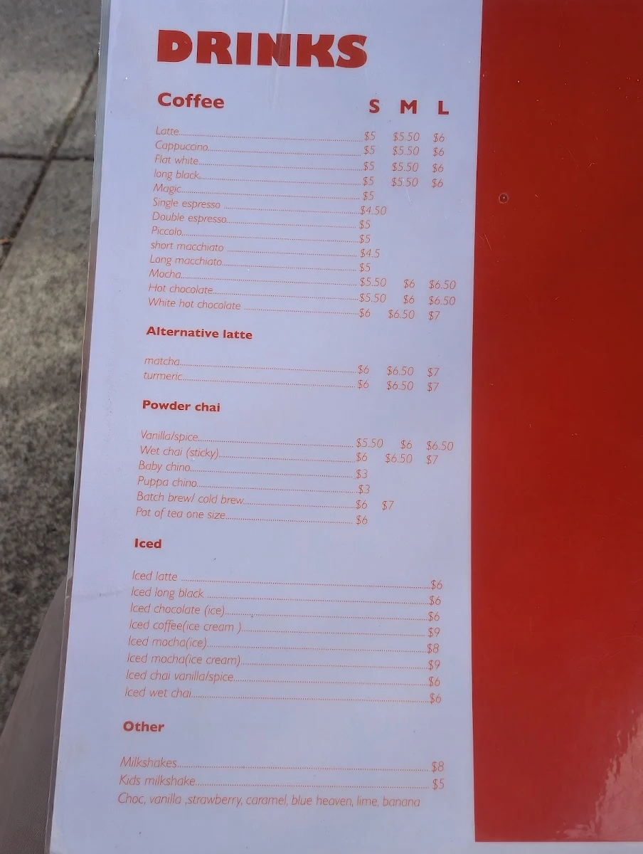 Menu, Two Doors Cafe