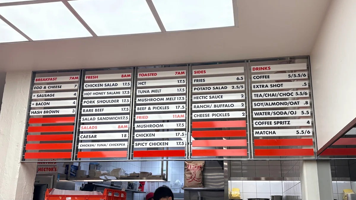 Menu, Hector's Deli