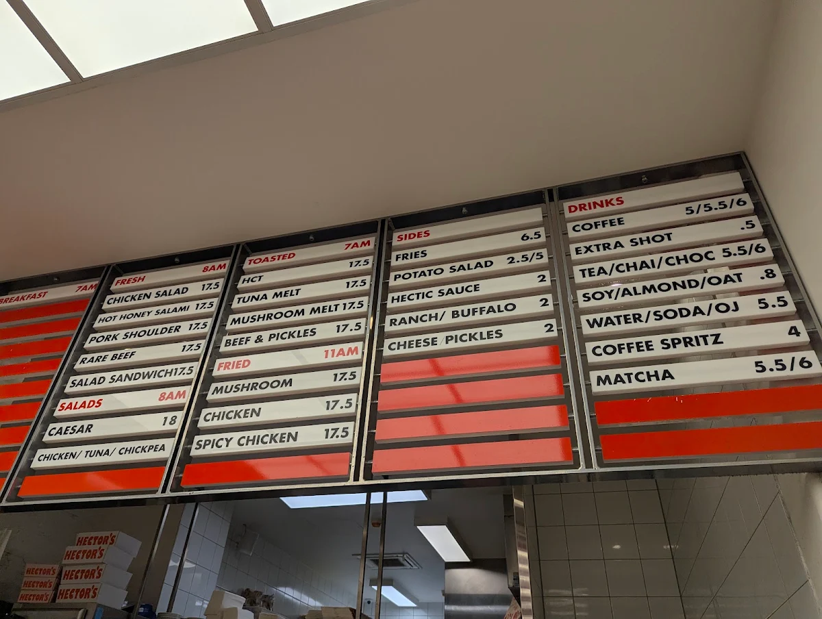 Menu, Hector's Deli