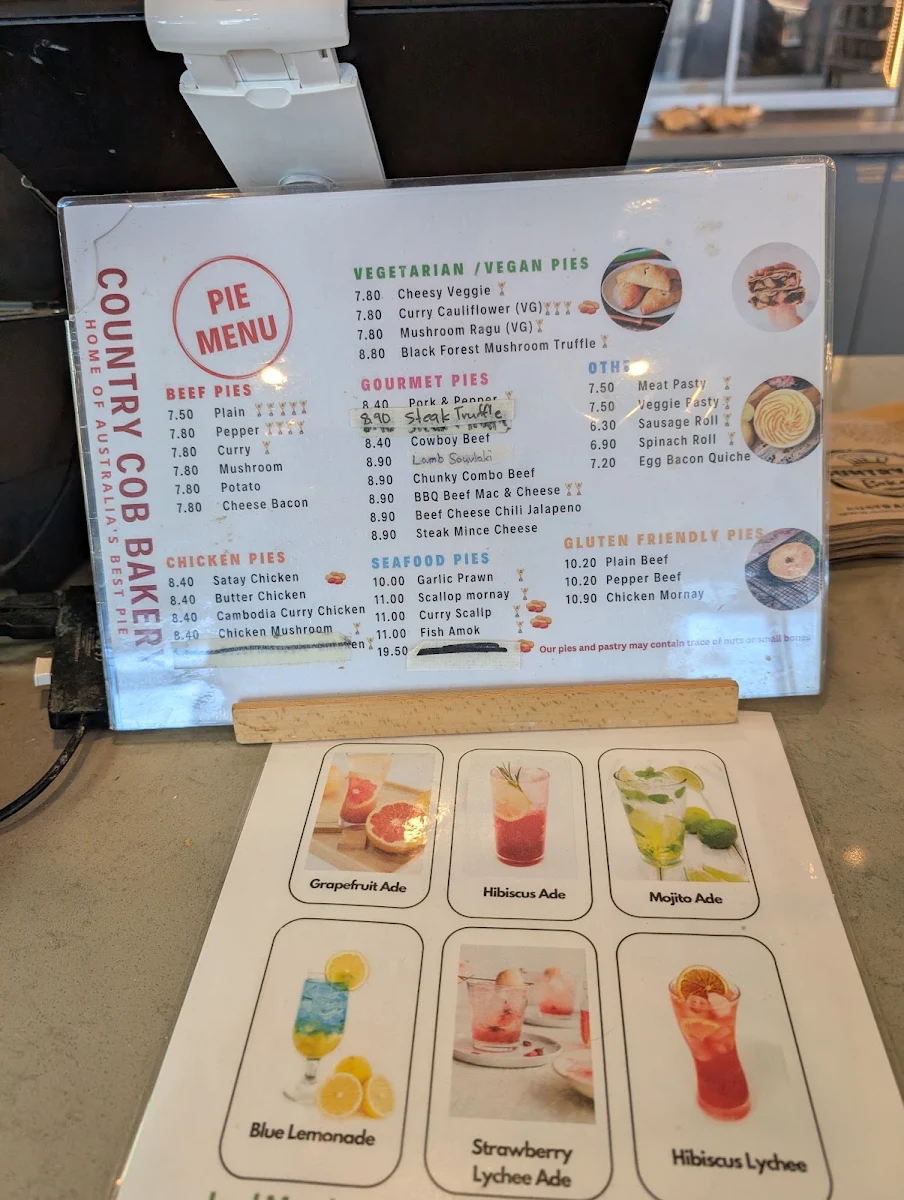 Menu, Country Cob Bakery - Springvale