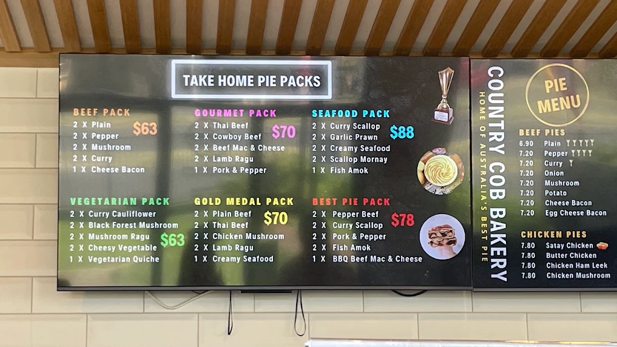 Menu, Country Cob Bakery - Springvale