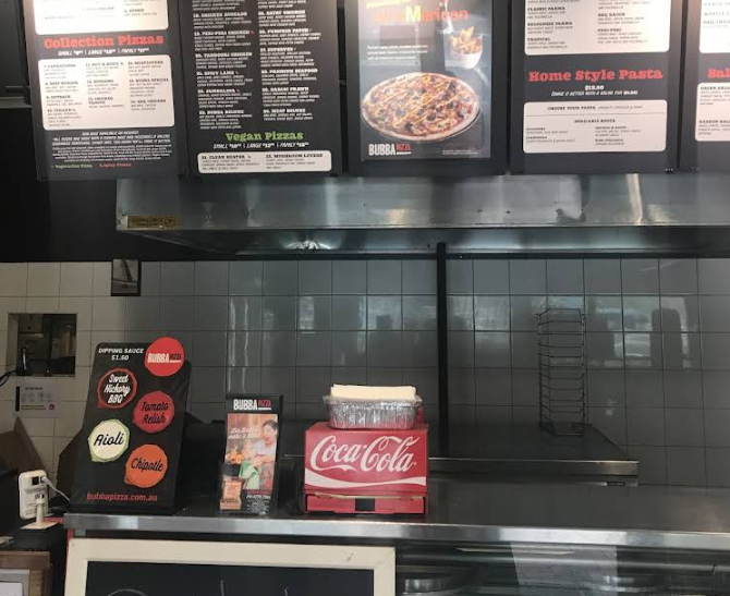 Menu, Bubba Pizza Langwarrin