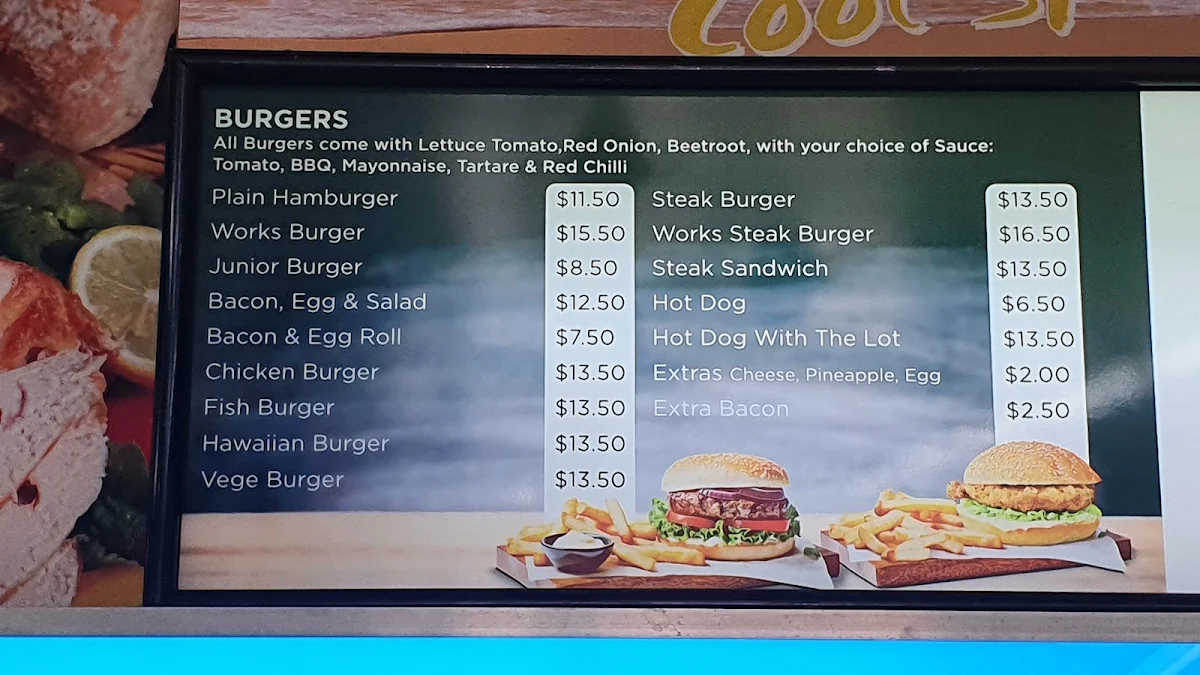 Menu, The Cool Spot