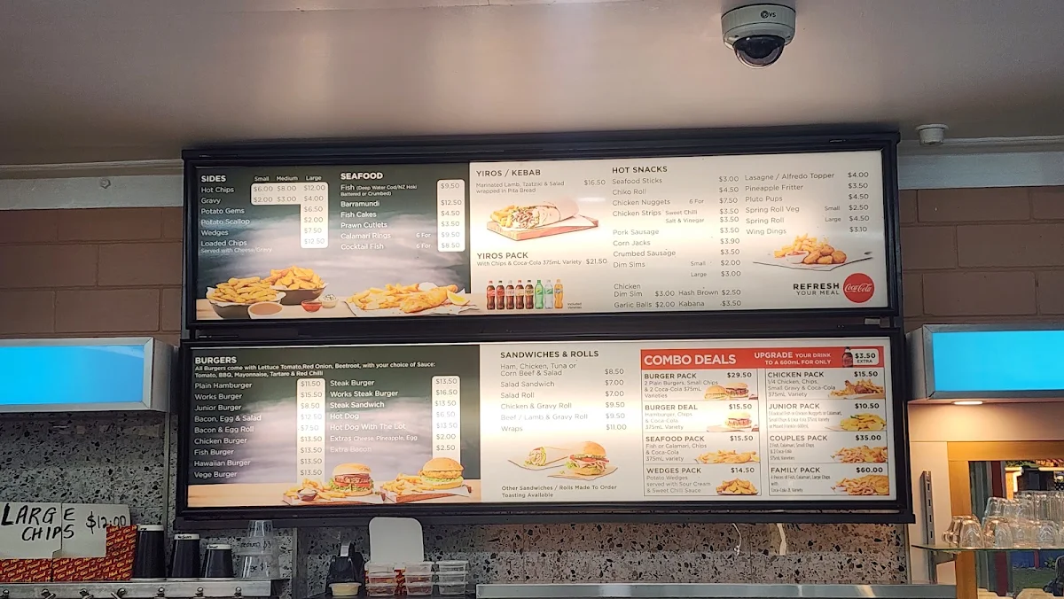 Menu, The Cool Spot
