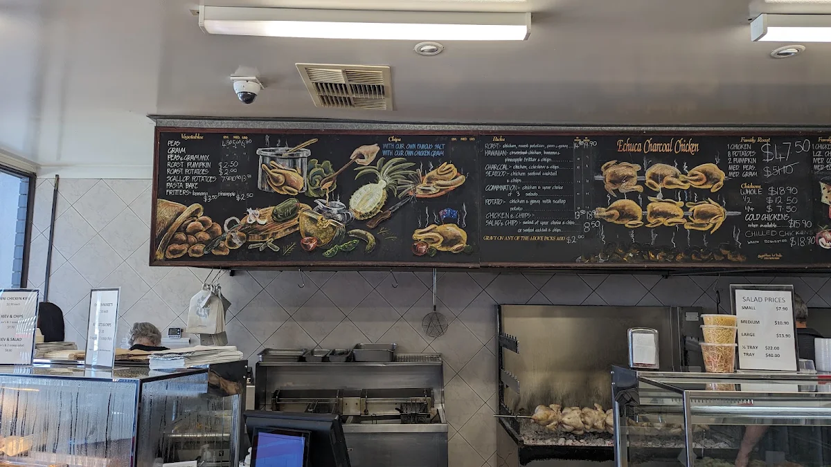 Menu, Echuca Charcoal Chicken