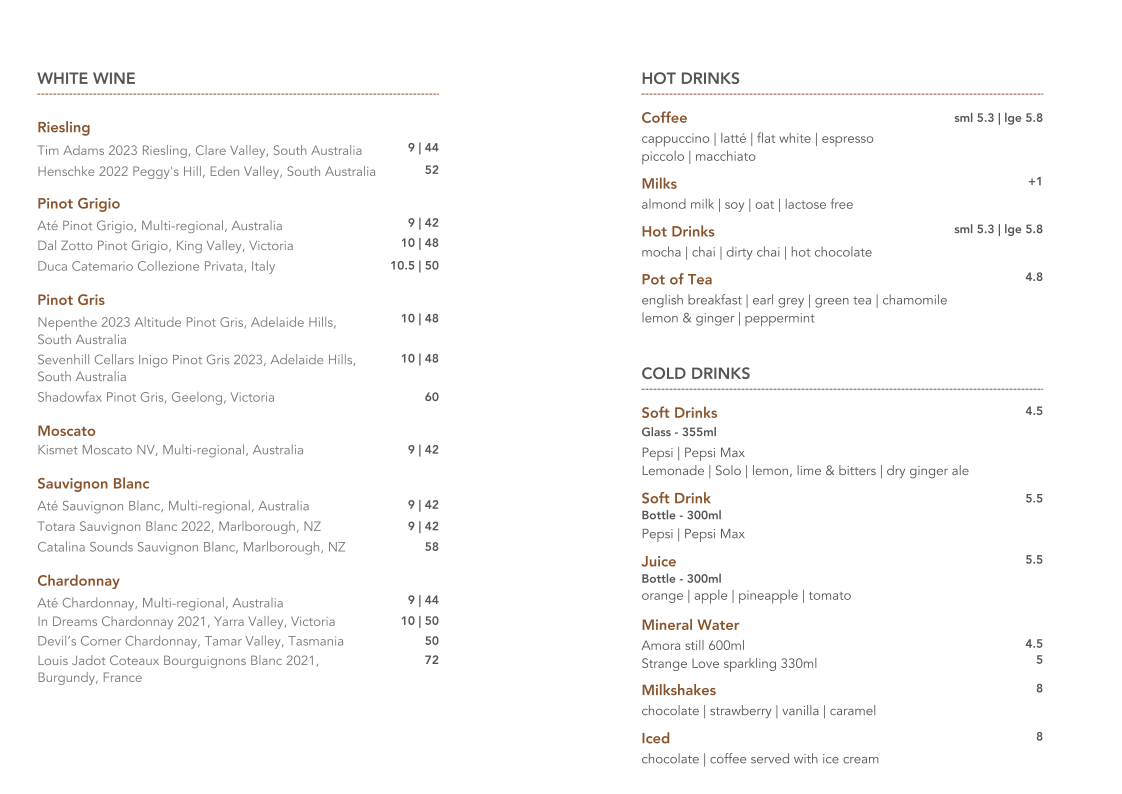 Menu, Bar649