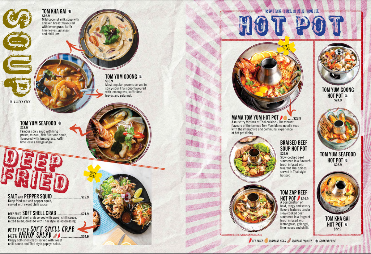 Menu, Bangkok Snap