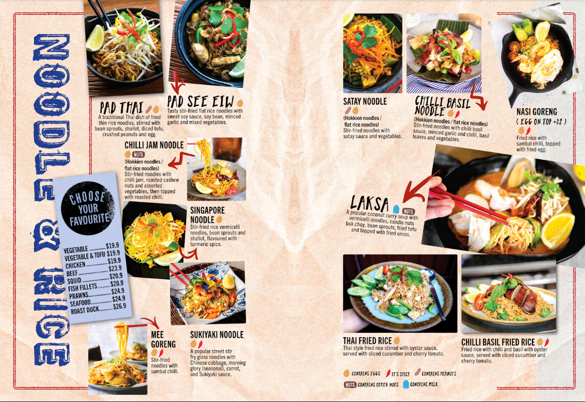 Menu, Bangkok Snap