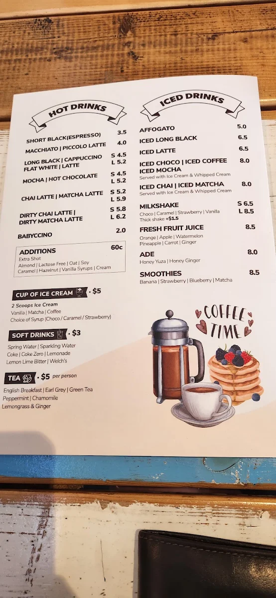 Menu, Cafe mingle
