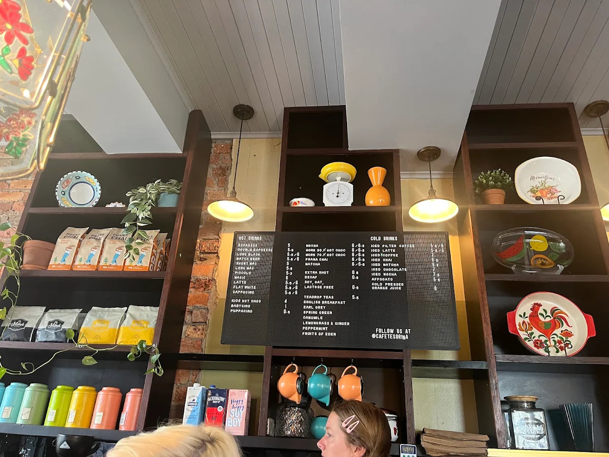 Menu, Cafe Tesorina
