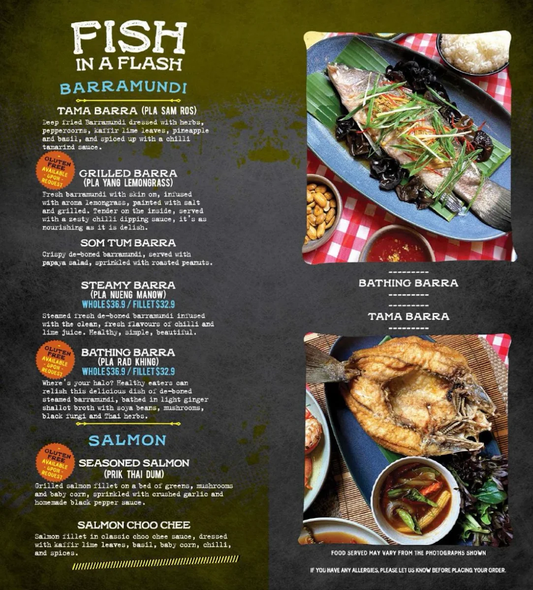 Menu, Bangkok Bites Cronulla