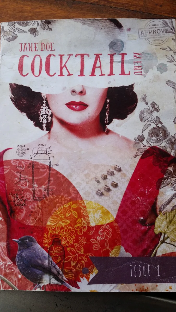 Menu, Jane Doe Bar