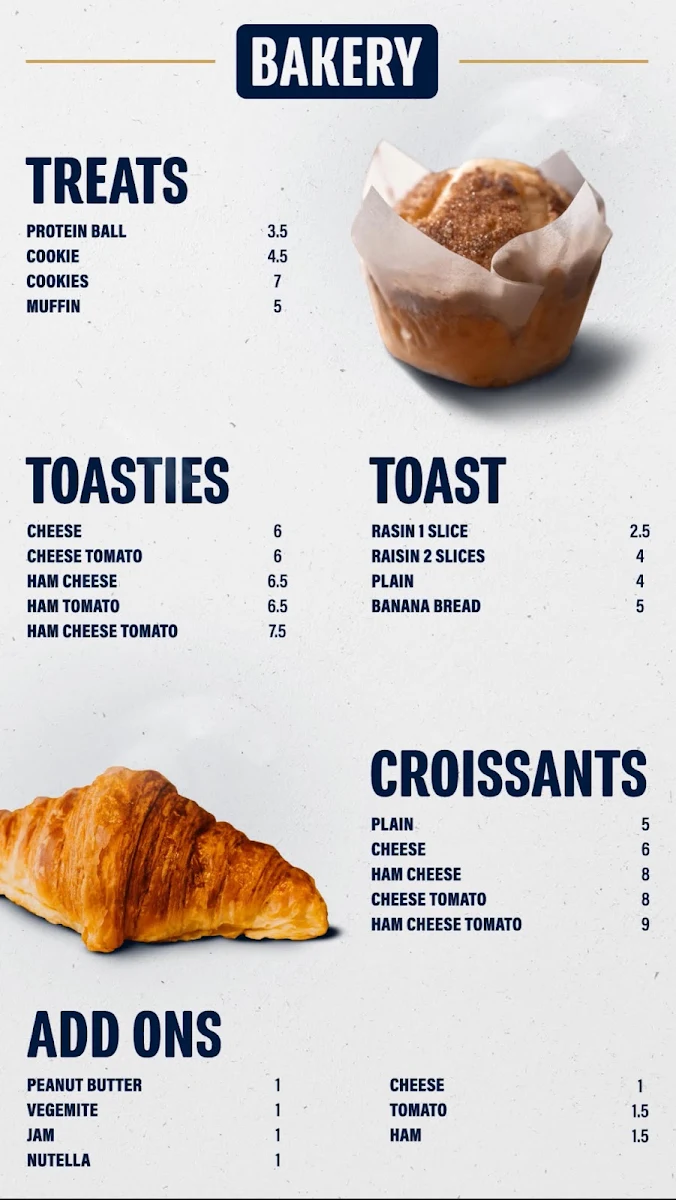 Menu, Blu Note Espresso Bar