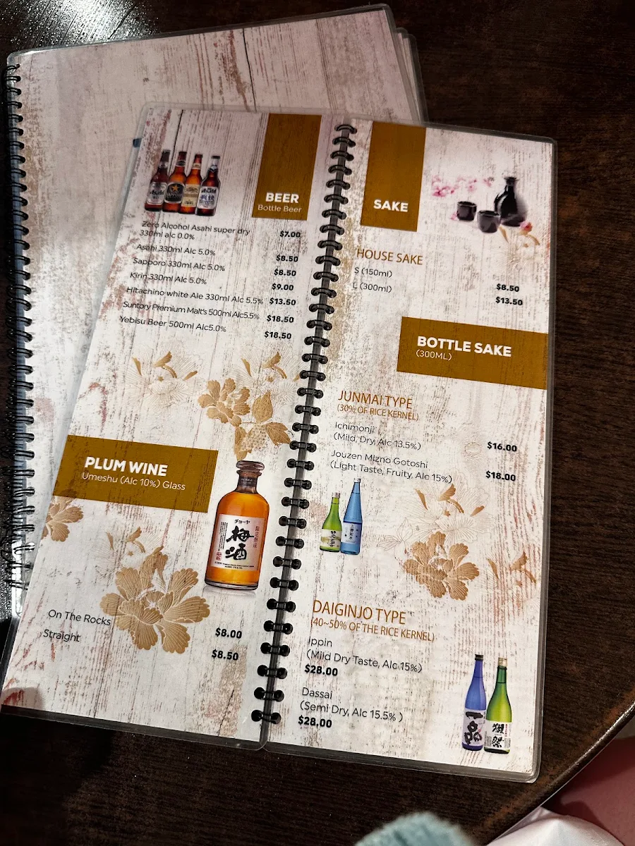 Menu, Tany's Japanese Restaurant