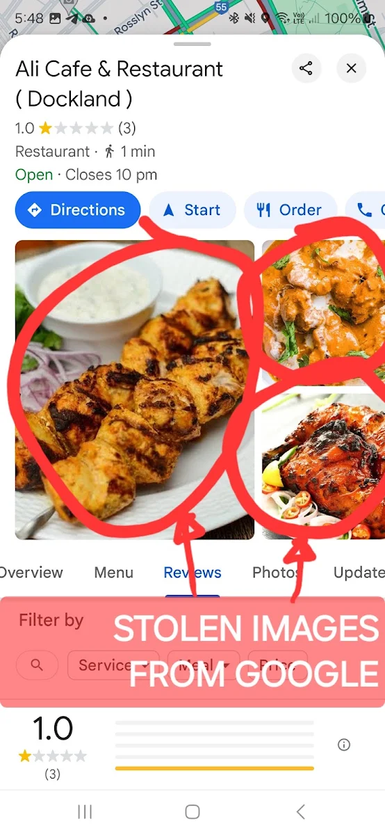 Menu, Ali Cafe & Restaurant ( Dockland )