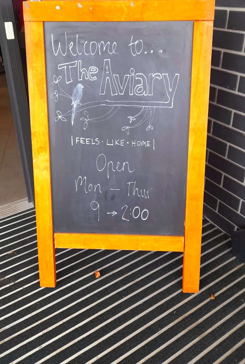 Menu, The Aviary Cafe