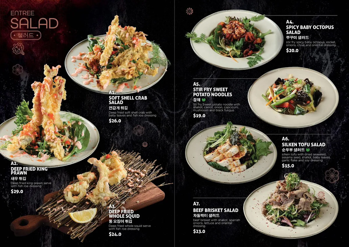Menu, Hanok Korean Fine BBQ