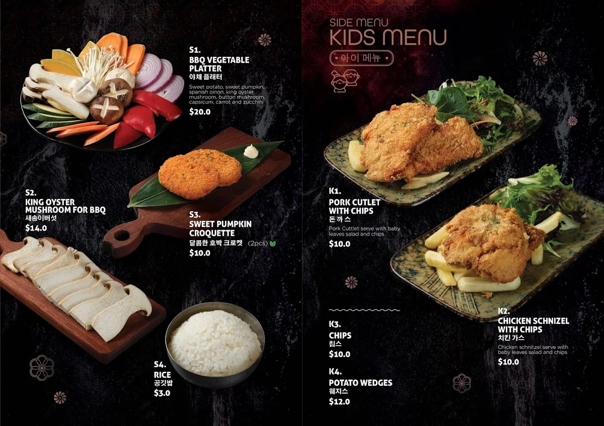 Menu, Hanok Korean Fine BBQ