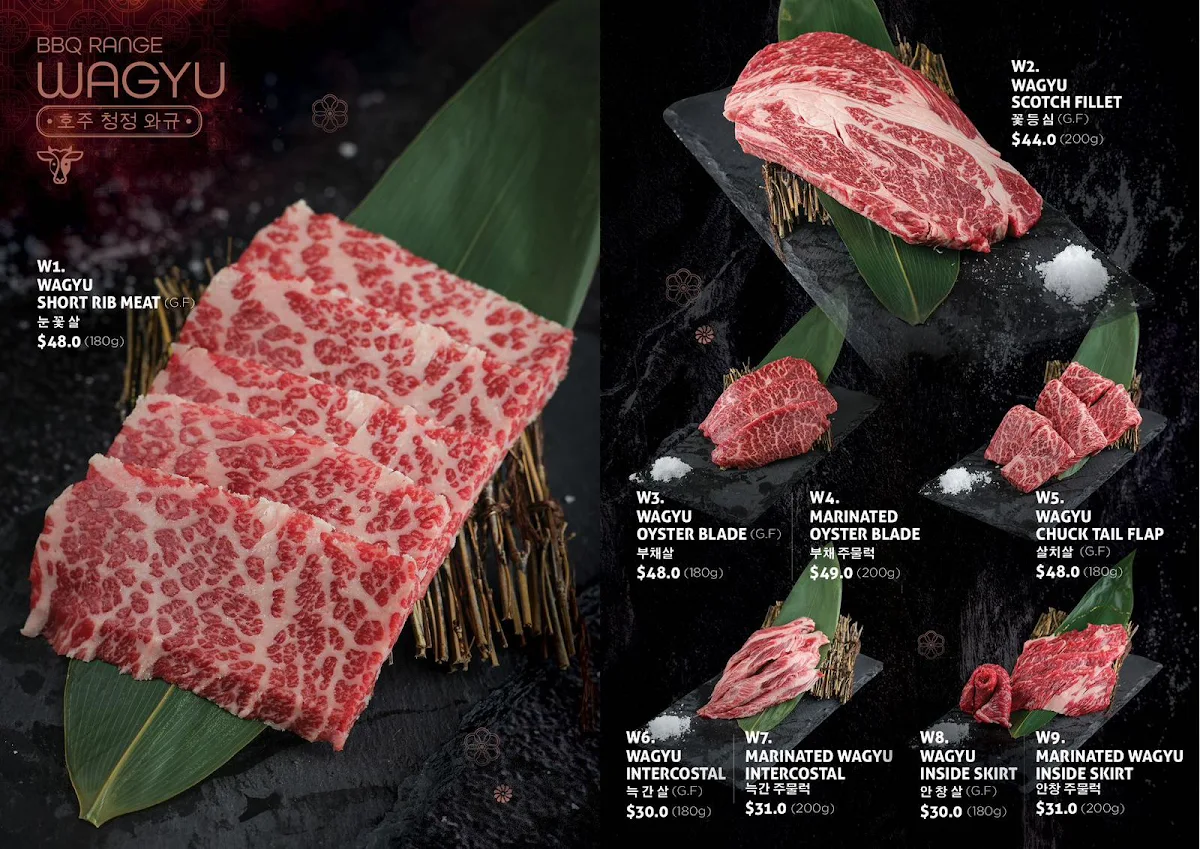 Menu, Hanok Korean Fine BBQ