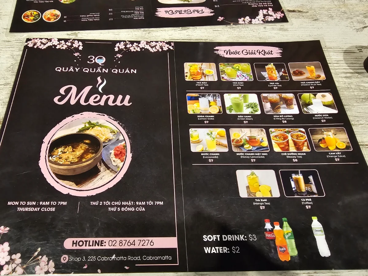 Menu, 3Q QUAY QUAN QUAN