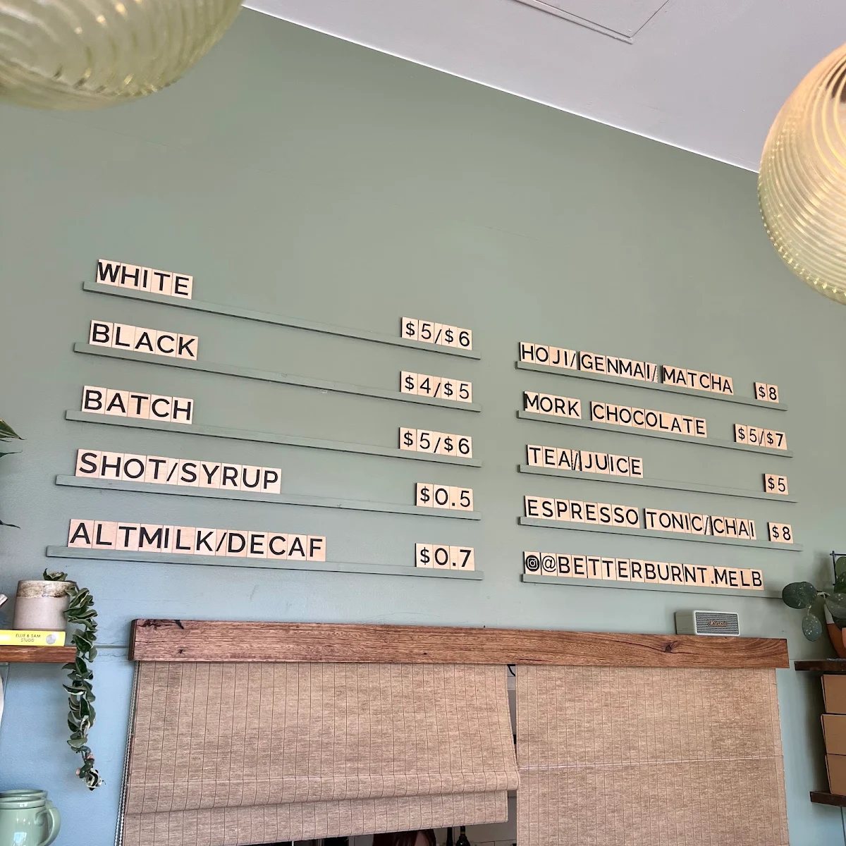 Menu, Betterburnt