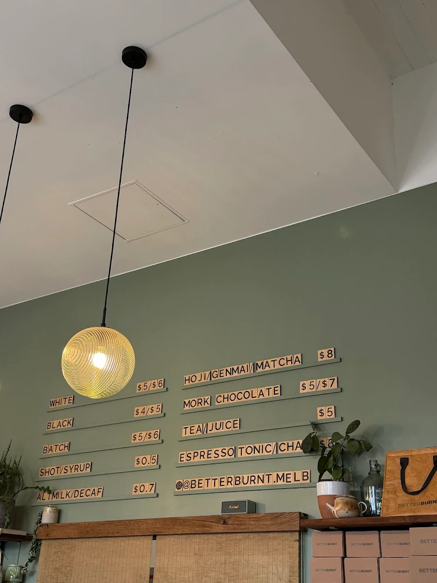 Menu, Betterburnt