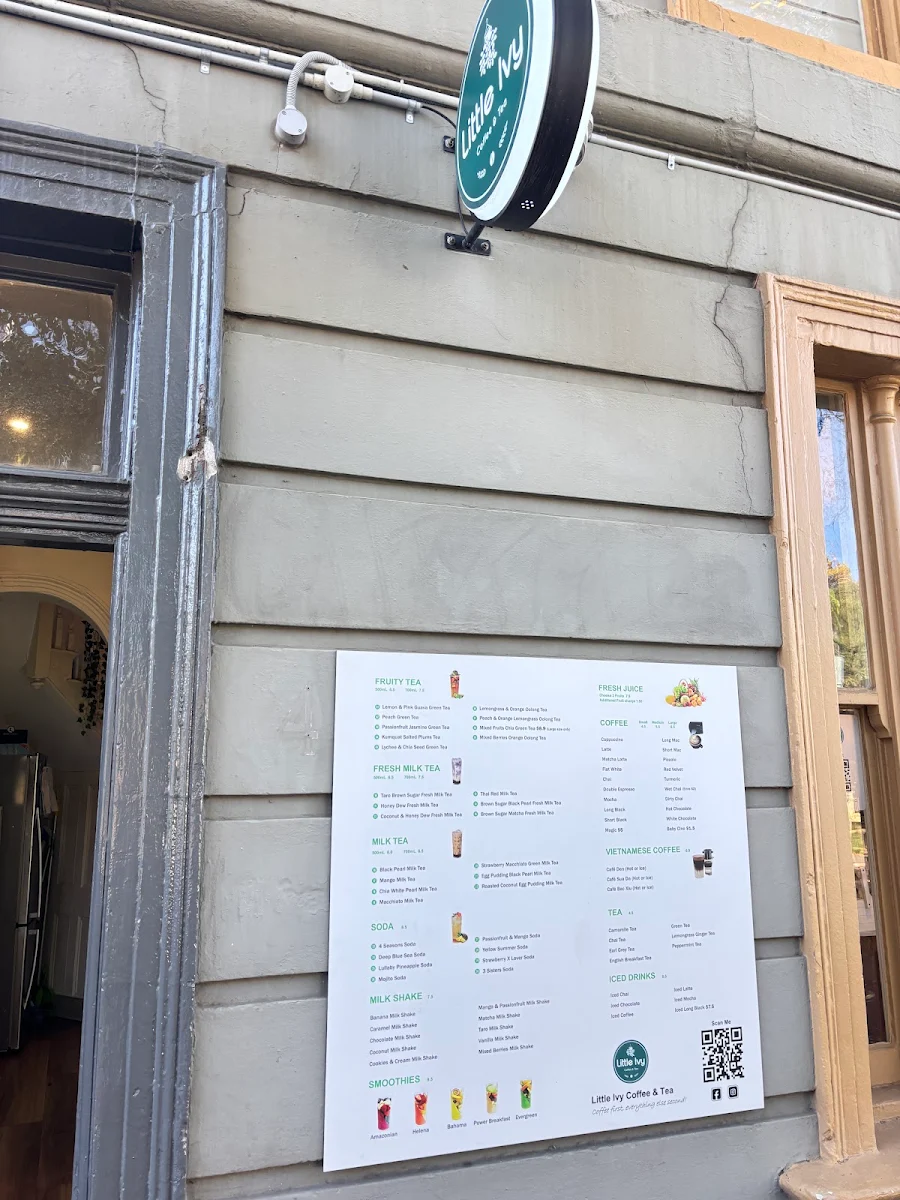 Menu, Little Ivy Coffee & Tea