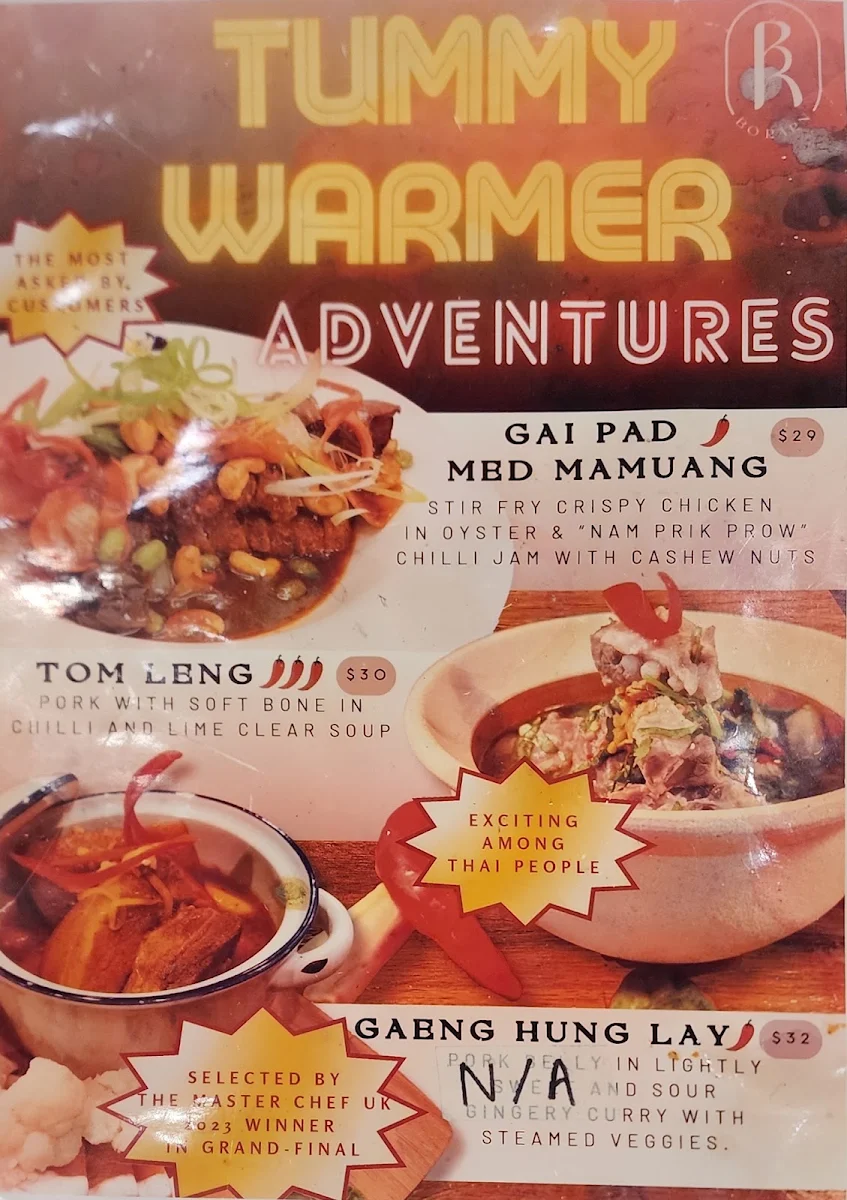 Menu, BO RARN