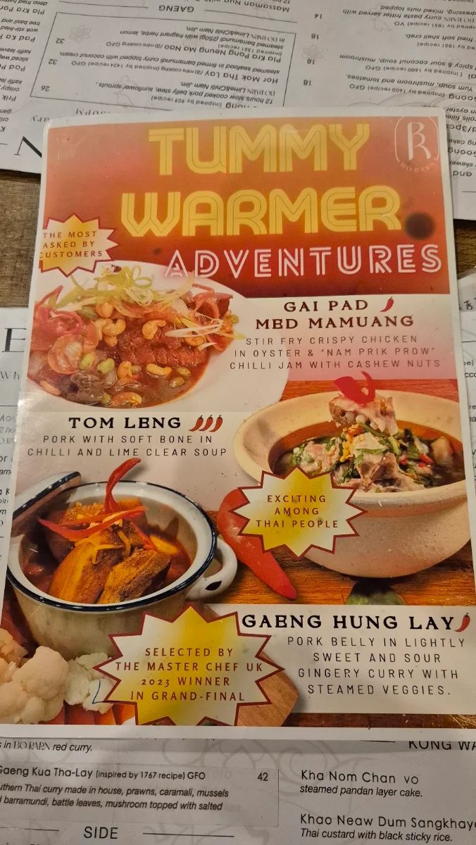 Menu, BO RARN