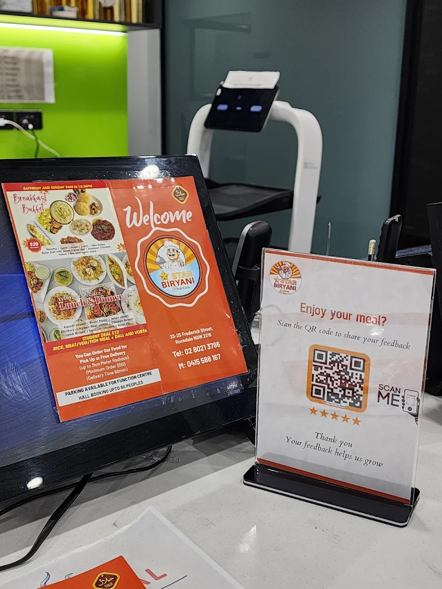 Menu, Star Biryani Rockdale