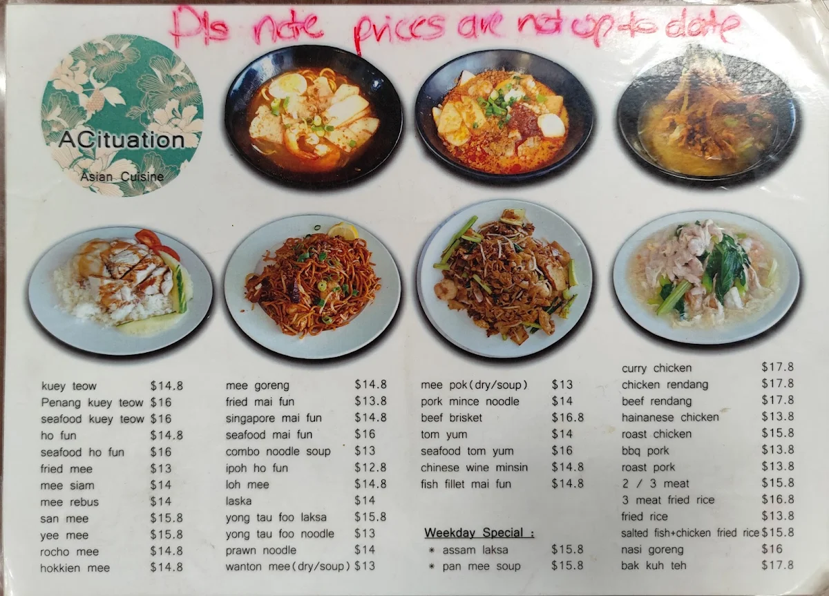 Menu, ACituation