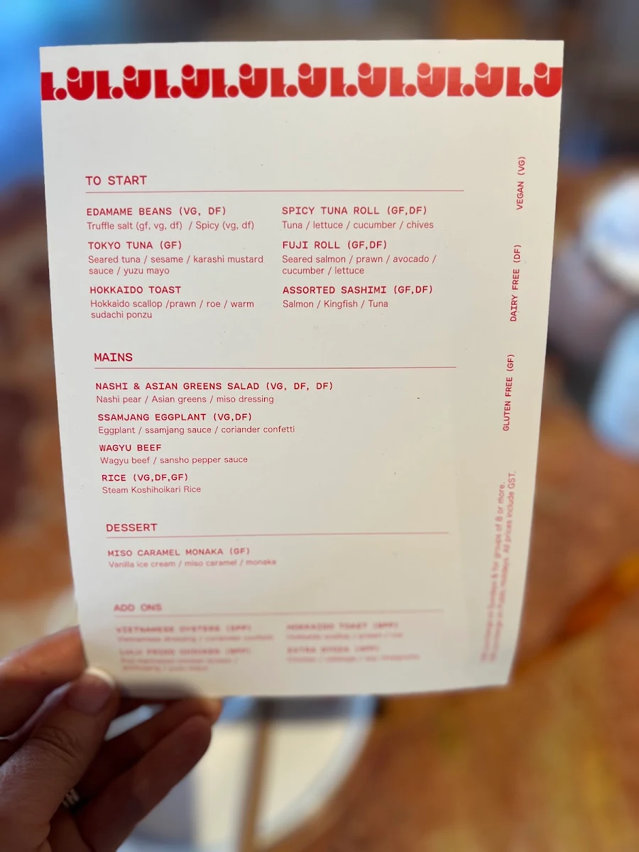 Menu, LULU