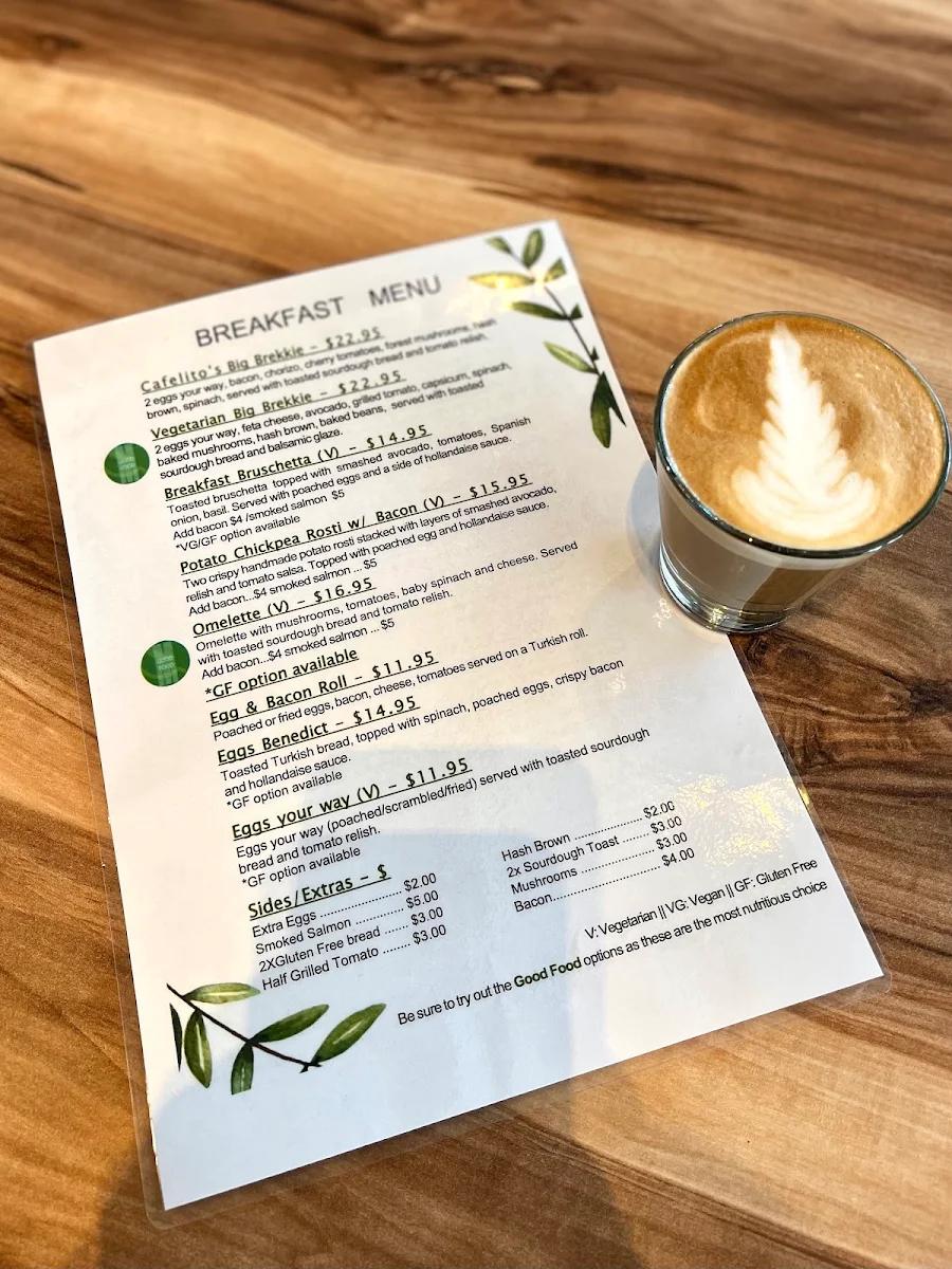 Menu, Cafelito Coffee Bar
