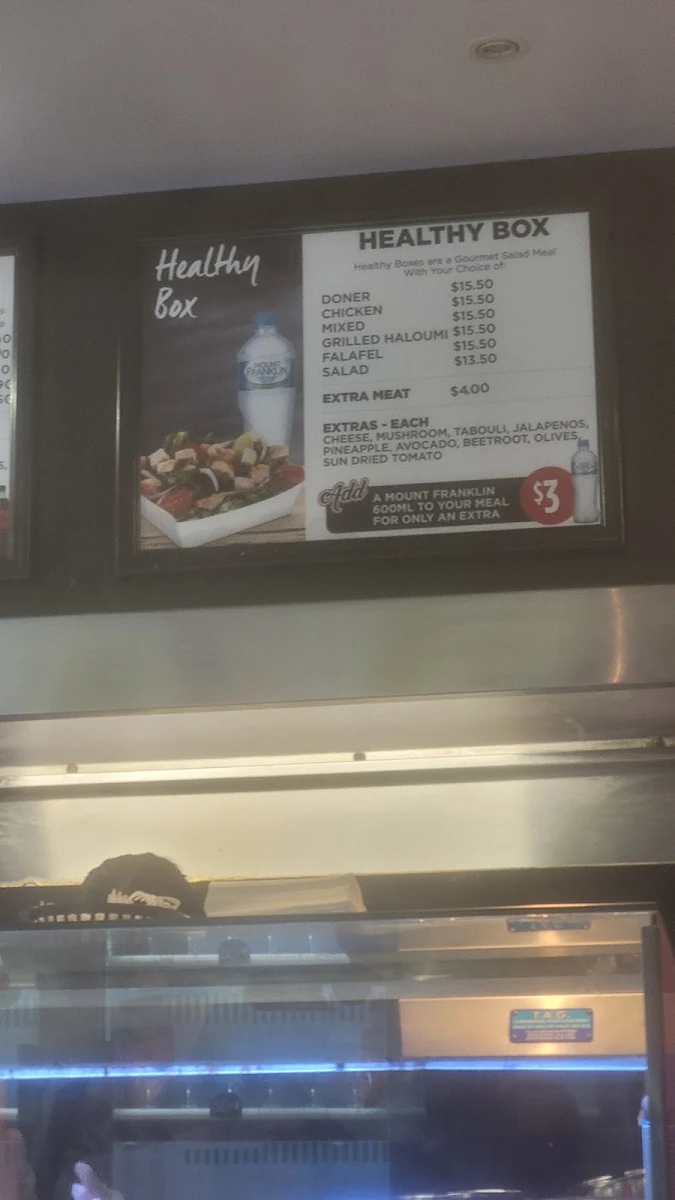 Menu, KALIDAD KEBABS THE LAKES