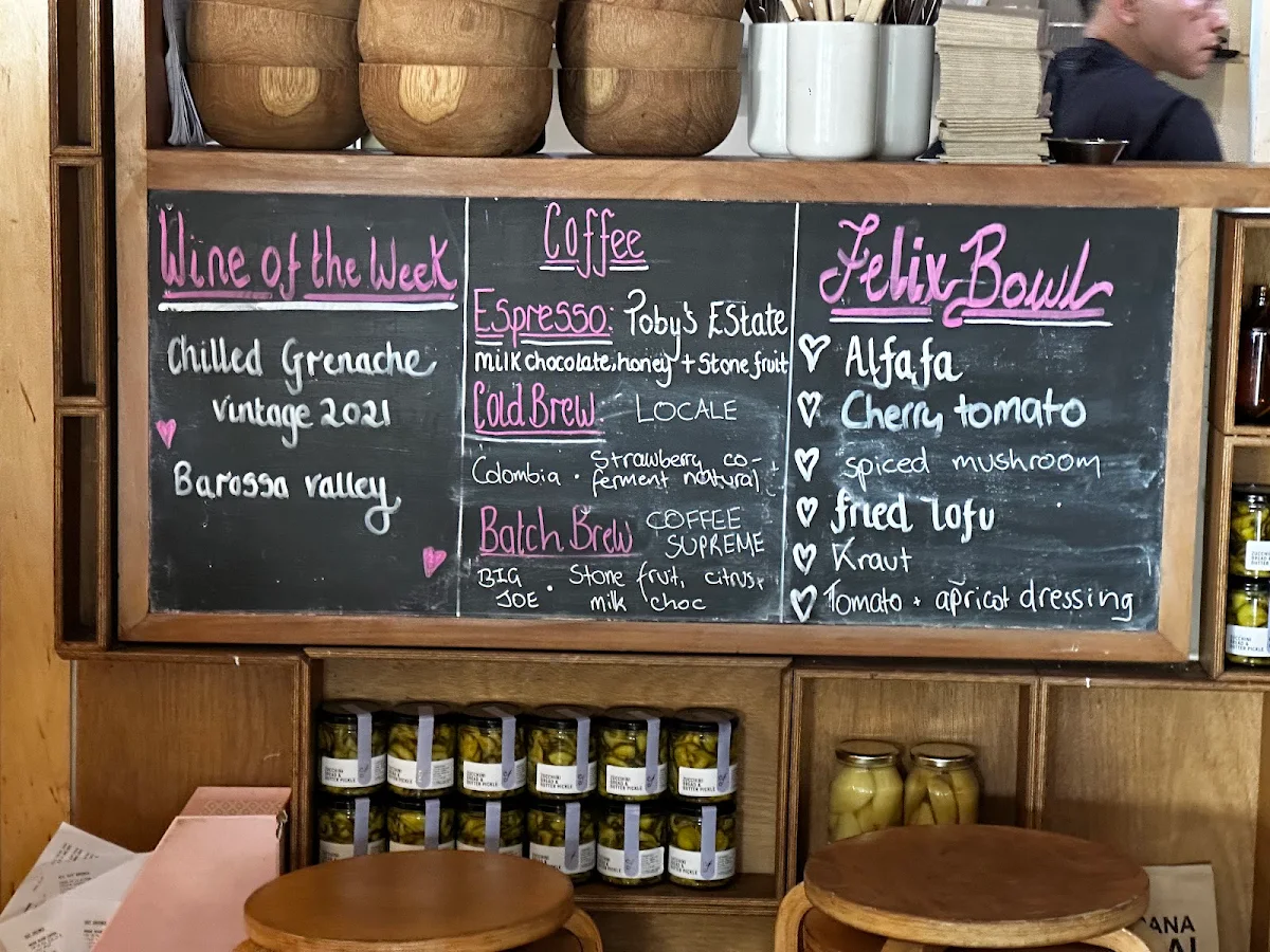Menu, Felix For Goodness