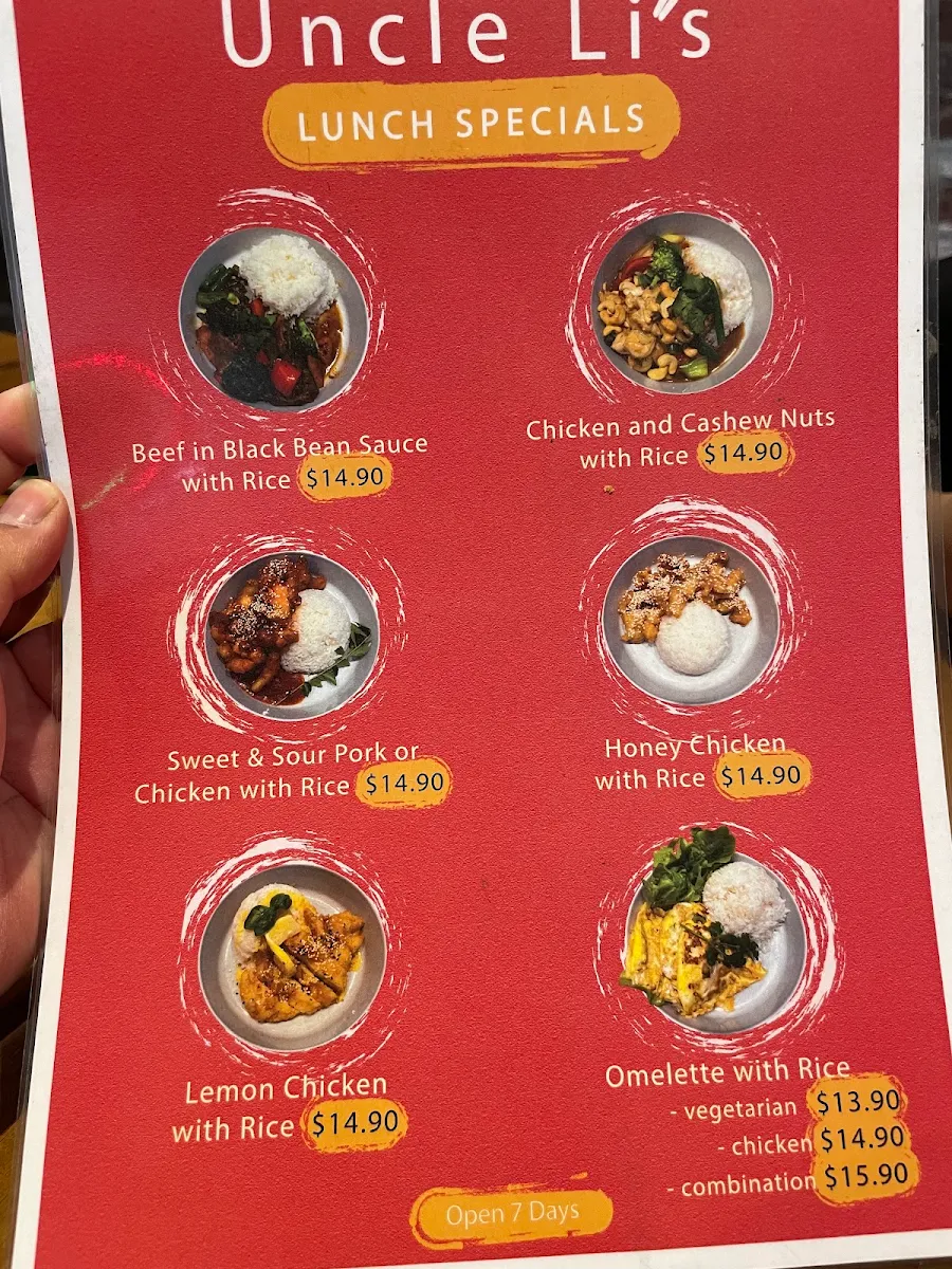 Menu, Uncle Li's
