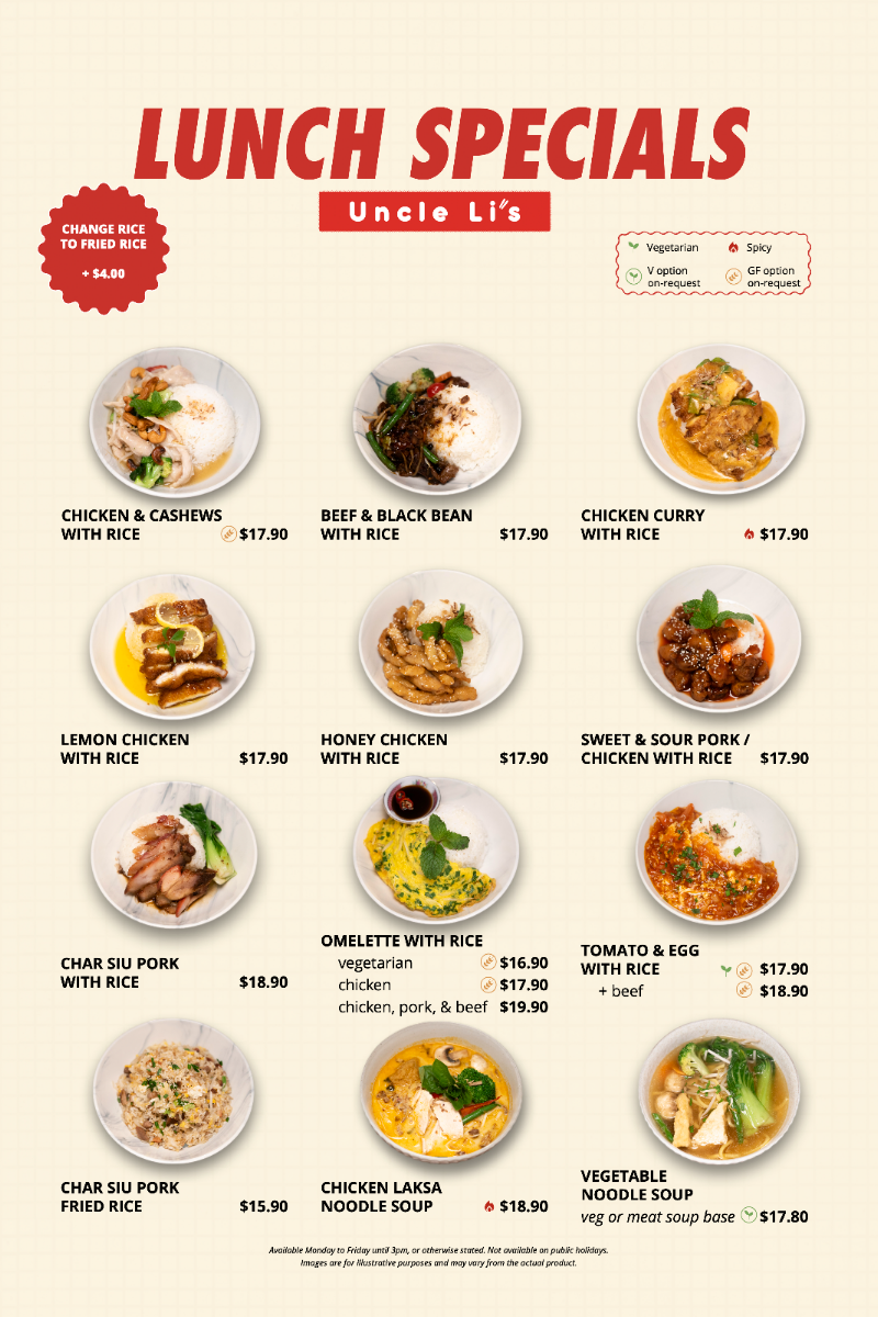 Menu, Uncle Li's