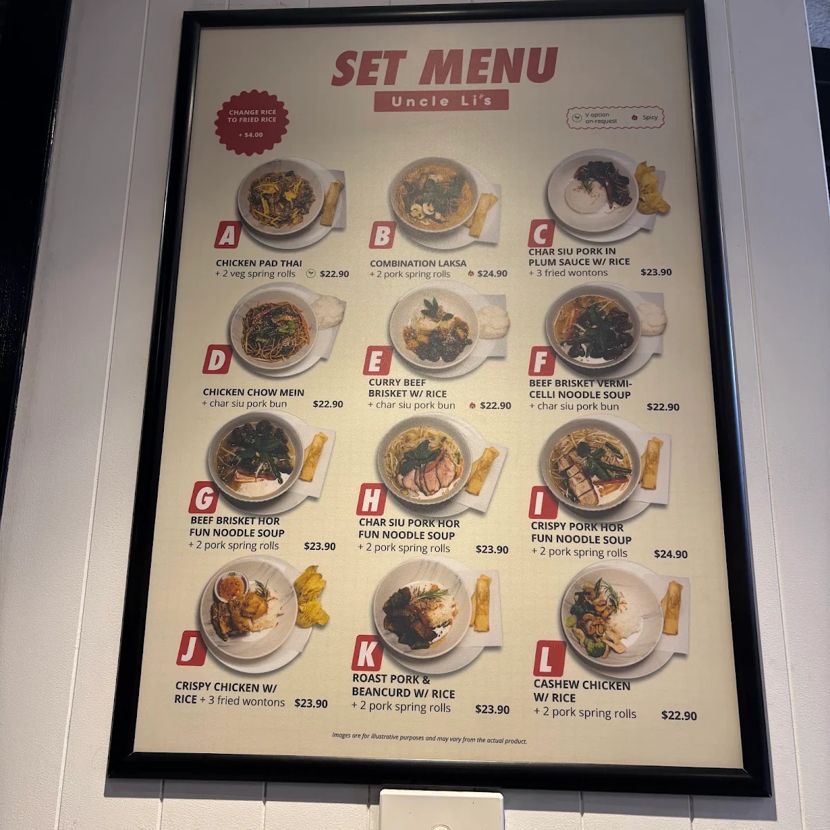 Menu, Uncle Li's