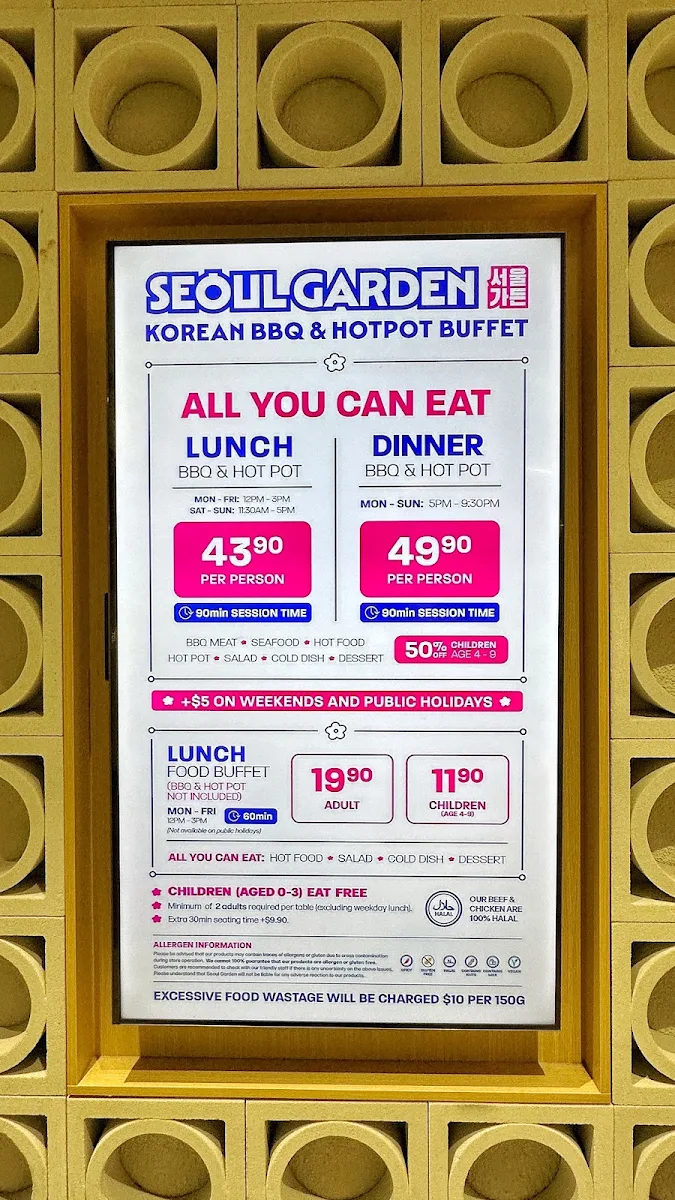 Menu, Seoul Garden Korean BBQ and Hotpot - Sunnybank